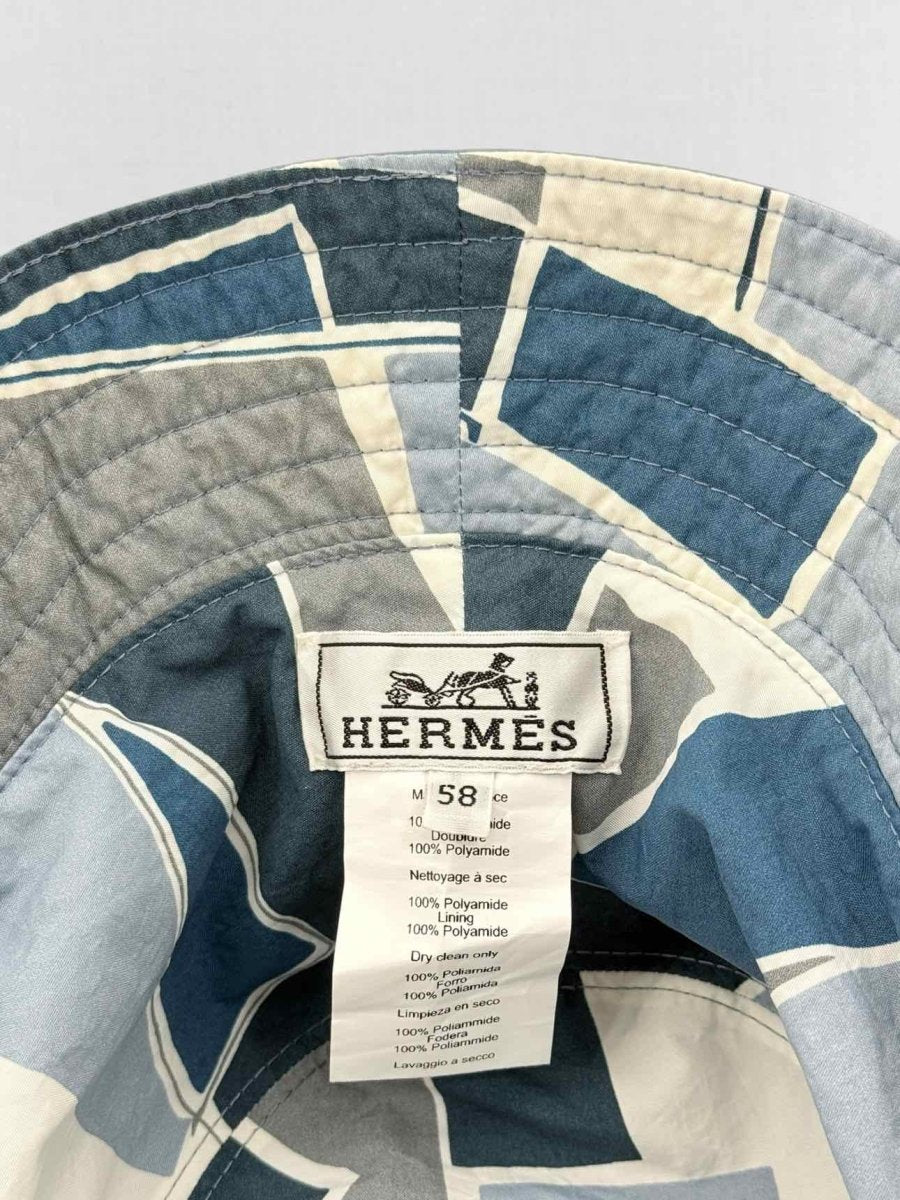 Pre - loved HERMES Blue Bucket Hat at Reems Closet