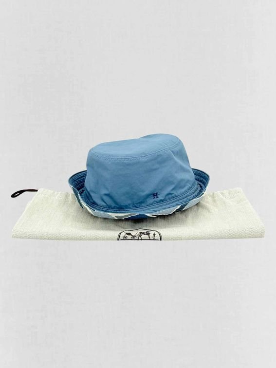 Pre - loved HERMES Blue Bucket Hat at Reems Closet
