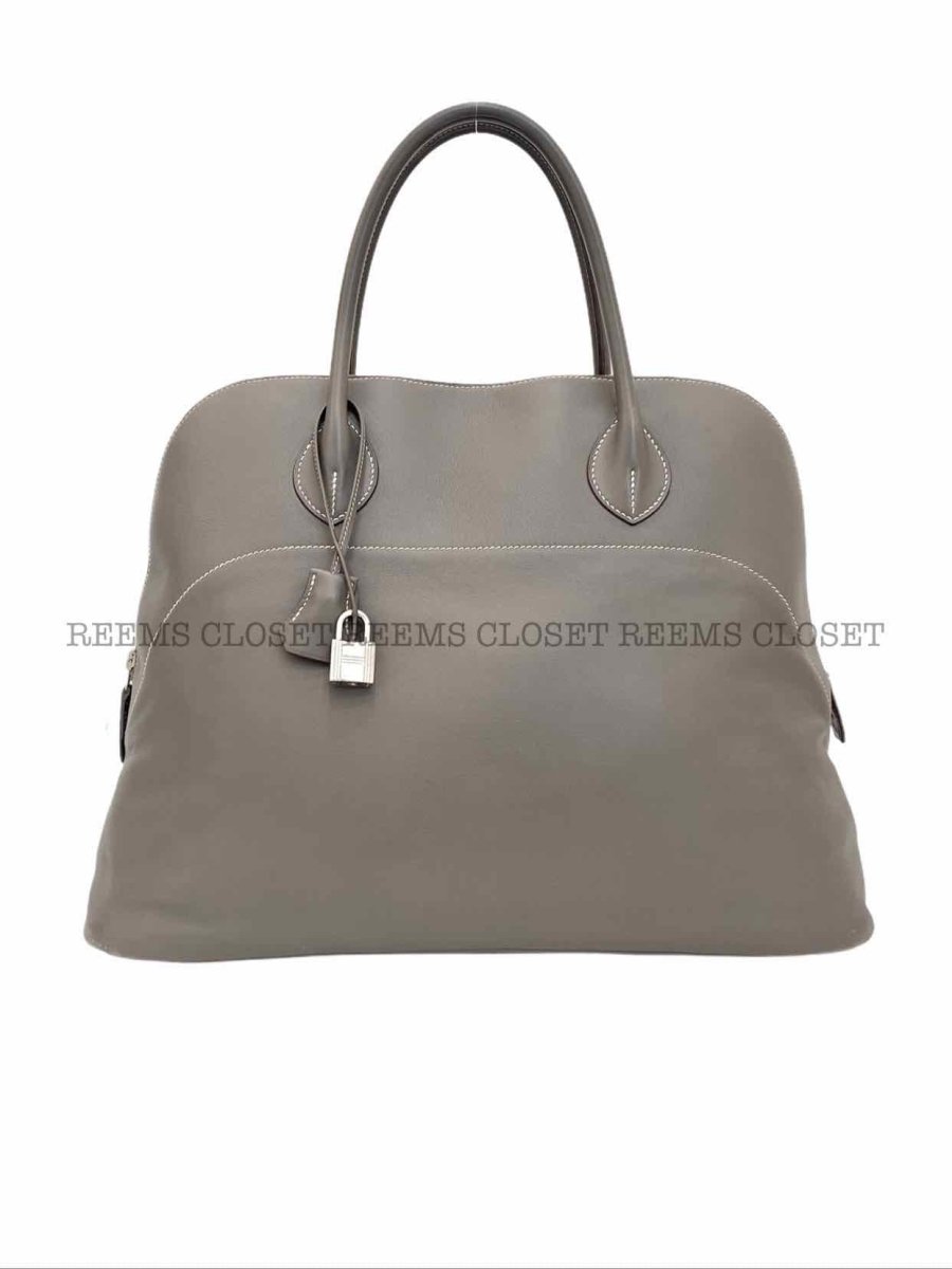 Pre - loved HERMES Bolide Relax Gris Souris Top Handle at Reems Closet