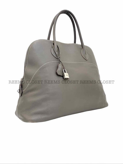 Pre - loved HERMES Bolide Relax Gris Souris Top Handle at Reems Closet