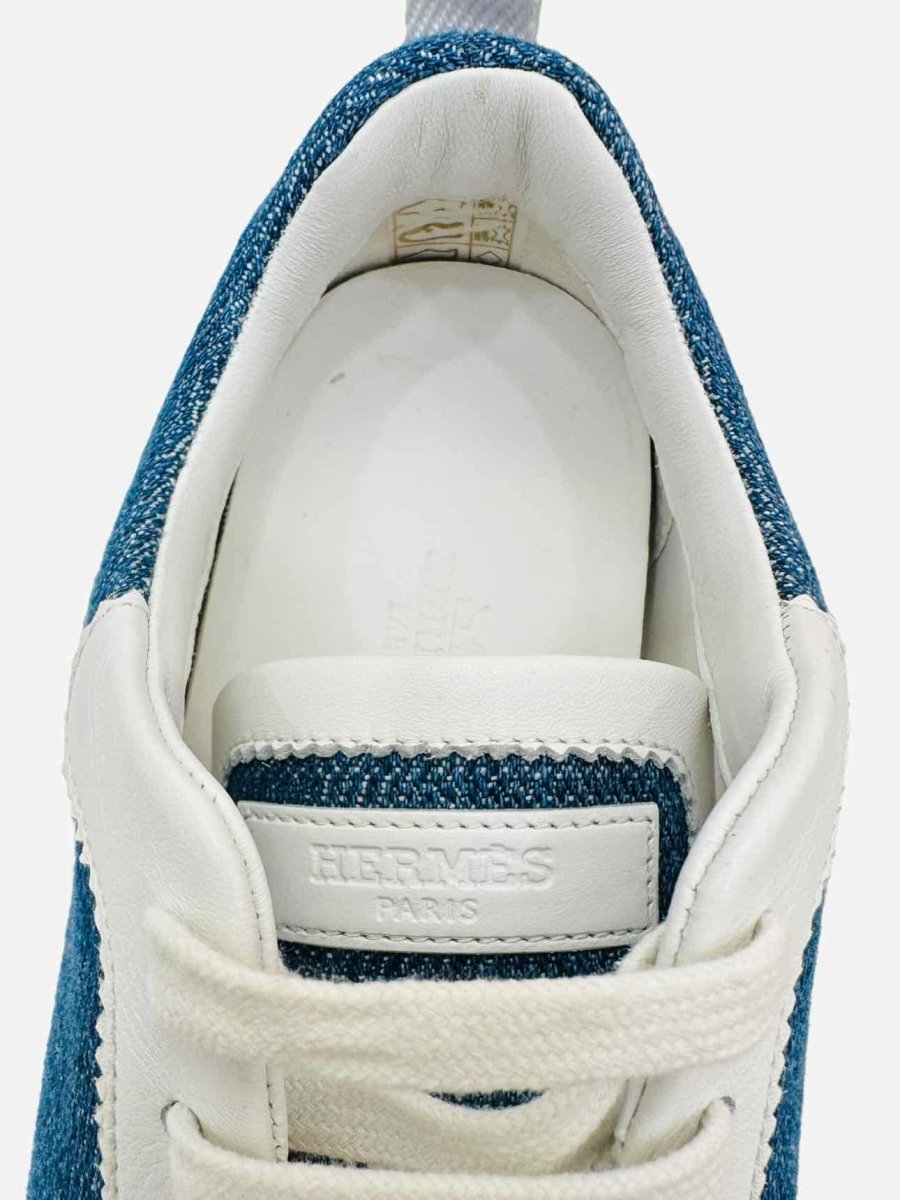 Pre - loved HERMES Bouncing Bleu Clair & Blanc Sneakers at Reems Closet