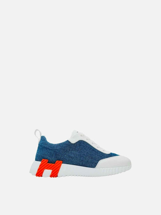 Pre - loved HERMES Bouncing Bleu Clair & Blanc Sneakers at Reems Closet