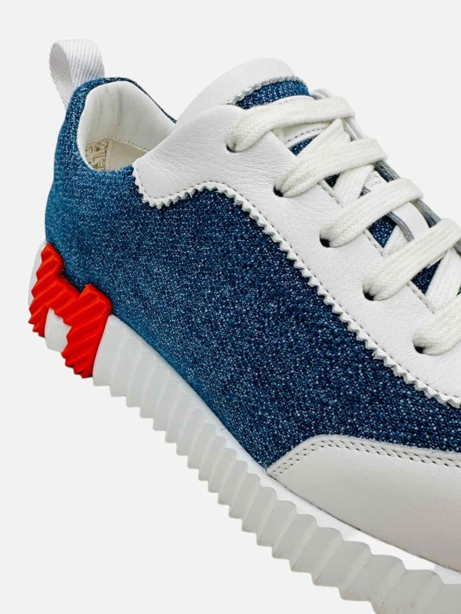 Pre - loved HERMES Bouncing Bleu Clair & Blanc Sneakers at Reems Closet