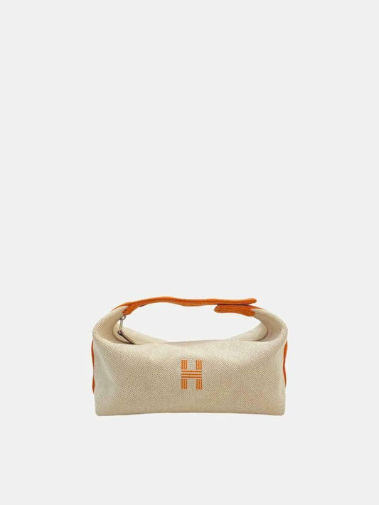 Pre - loved HERMES Bride - a - Brac Beige & Orange Pouch at Reems Closet