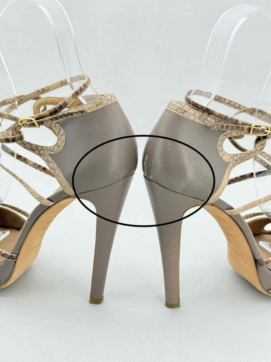 Pre - loved HERMES Brown Python Size EU 38 Heeled Shoes at Reems Closet