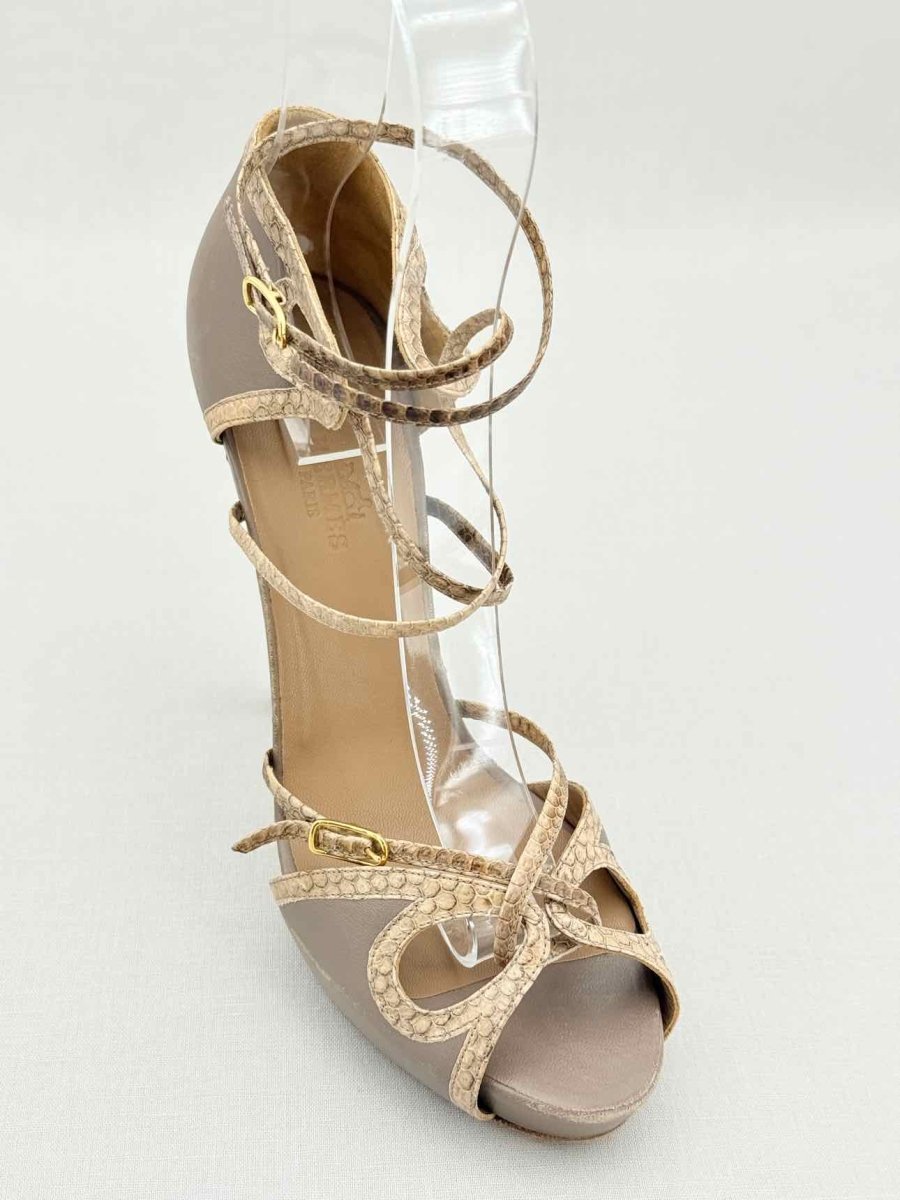 Pre - loved HERMES Brown Python Size EU 38 Heeled Shoes at Reems Closet