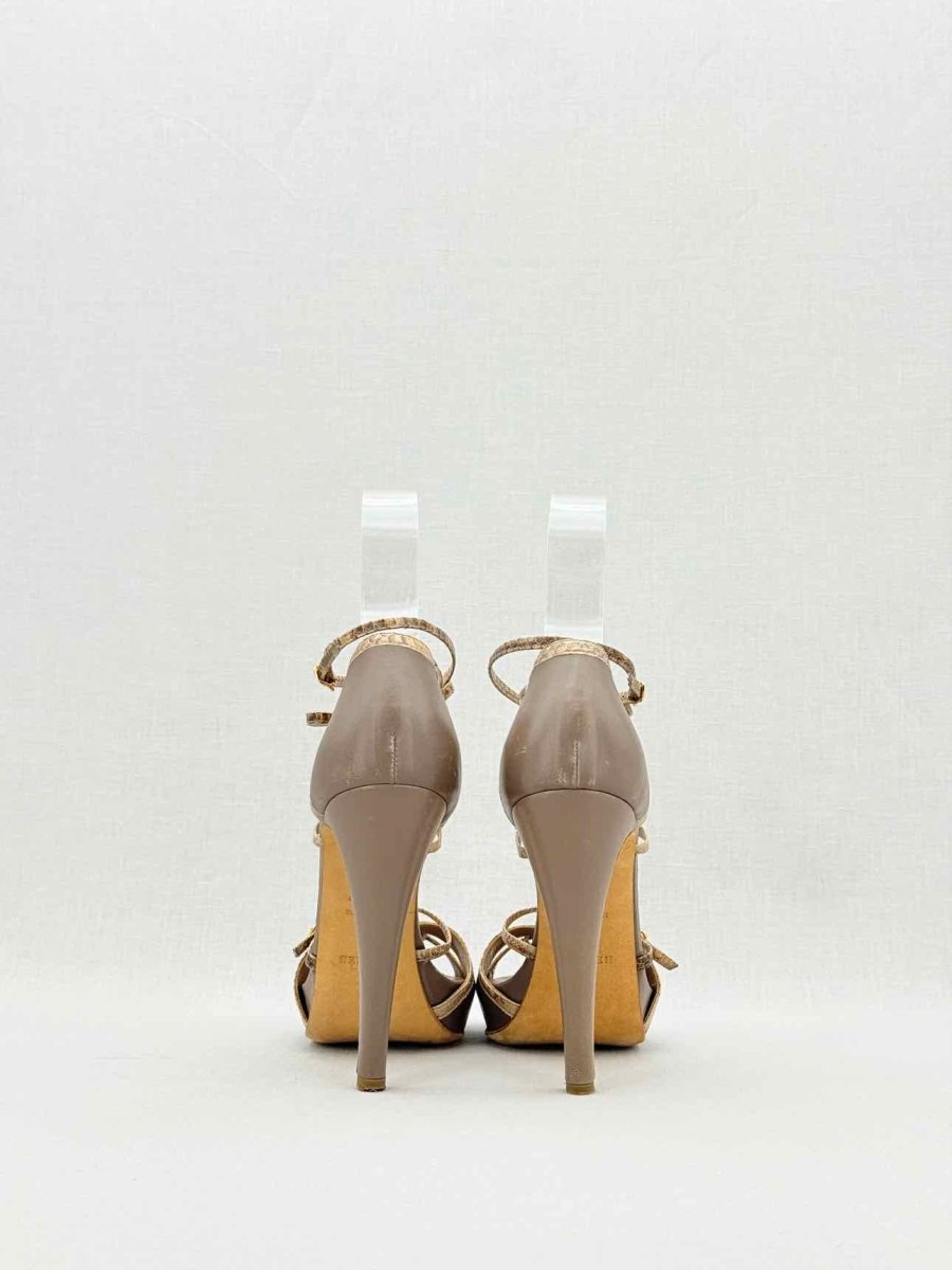 Pre - loved HERMES Brown Python Size EU 38 Heeled Shoes at Reems Closet