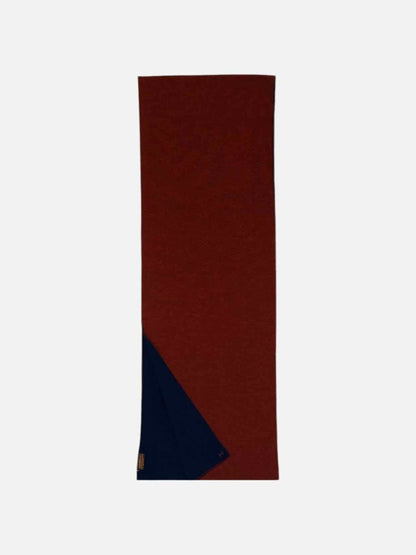 Pre - loved HERMES Burgundy & Blue Logo Scarf at Reems Closet