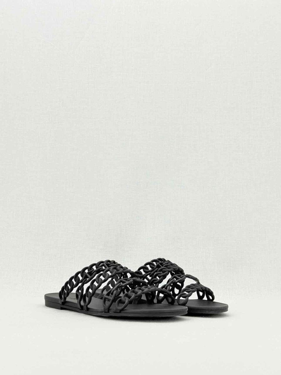 Pre - loved HERMES Chaine d'Ancre Black Size EU 38 Slides at Reems Closet