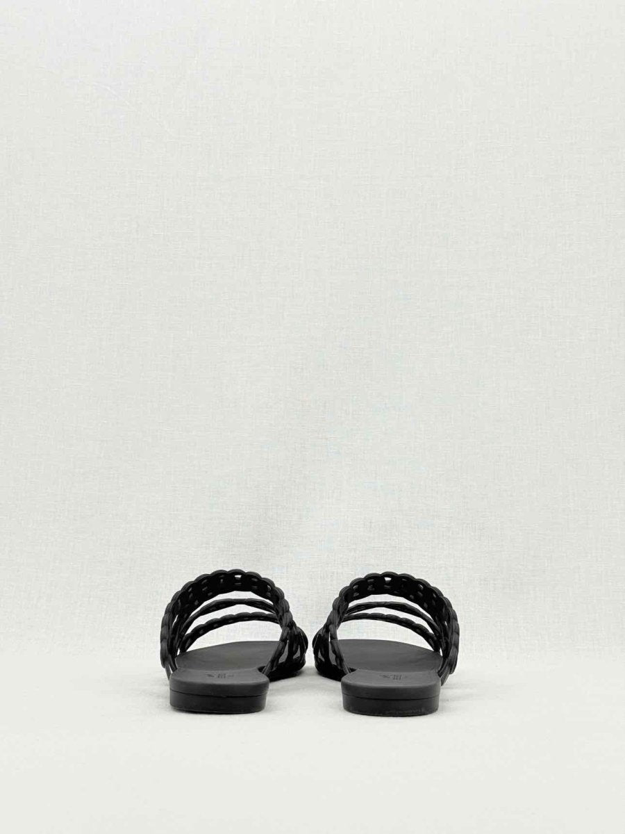 Pre - loved HERMES Chaine d'Ancre Black Size EU 38 Slides at Reems Closet