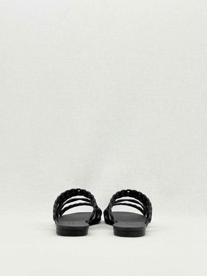 Pre - loved HERMES Chaine d'Ancre Black Size EU 38 Slides at Reems Closet