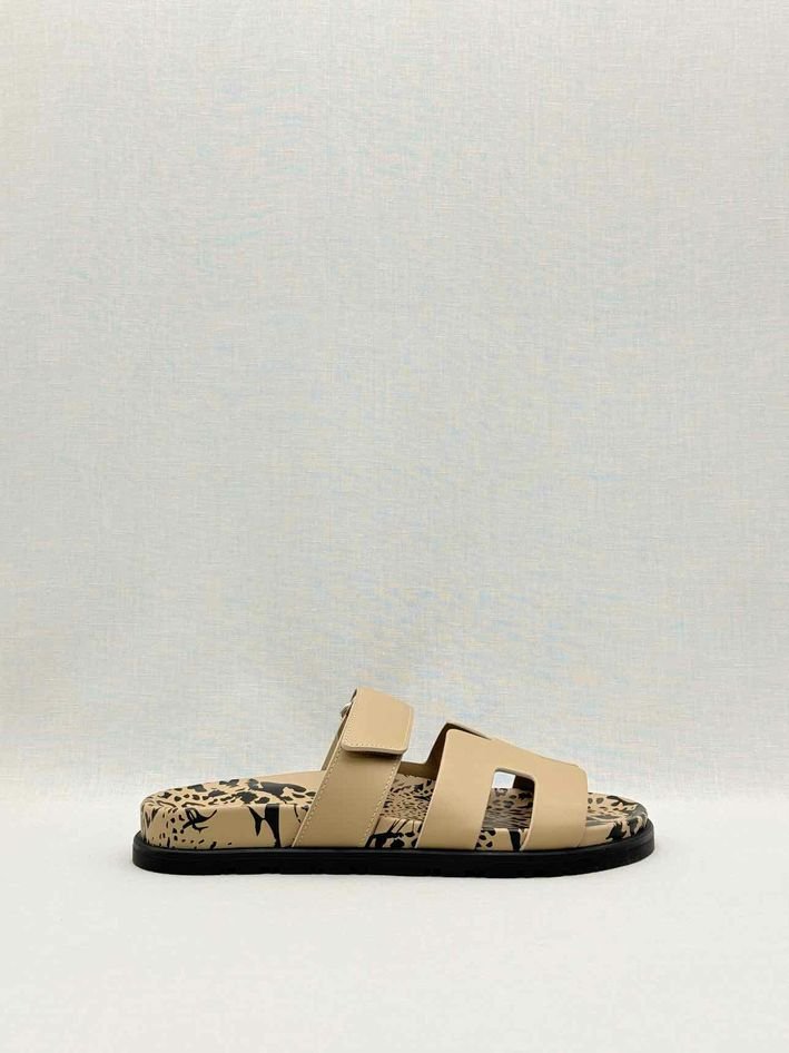 Pre - loved HERMES Chypre Beige Size EU 37 Sandals at Reems Closet