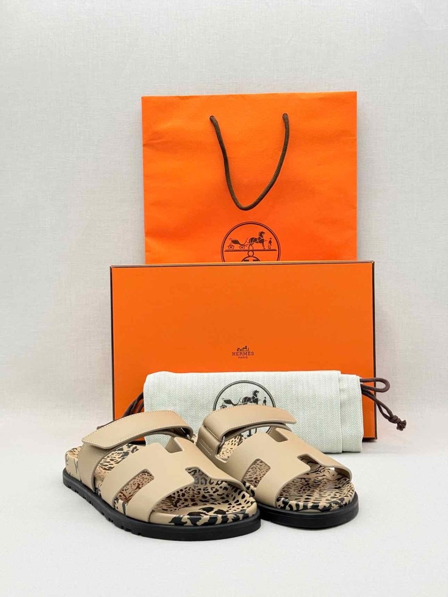 Pre - loved HERMES Chypre Beige Size EU 37 Sandals at Reems Closet