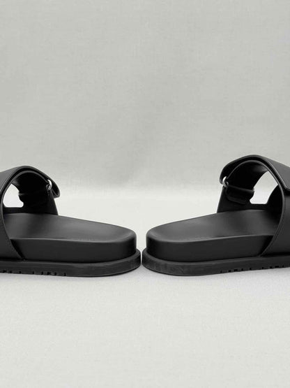 Pre-loved HERMES Chypre Black Size EU 45 Sandals at Reems Closet