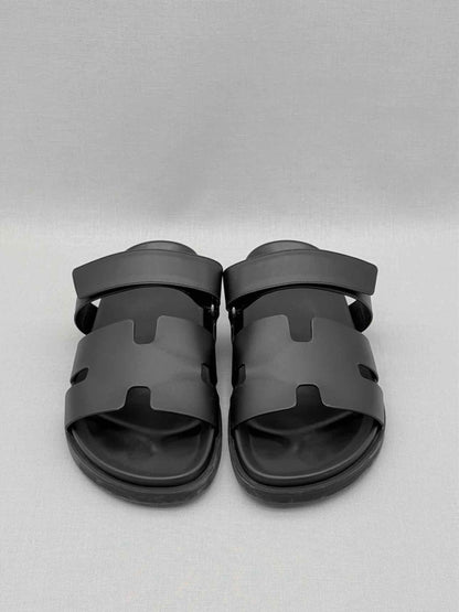 Pre-loved HERMES Chypre Black Size EU 45 Sandals at Reems Closet