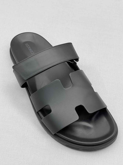 Pre-loved HERMES Chypre Black Size EU 45 Sandals at Reems Closet