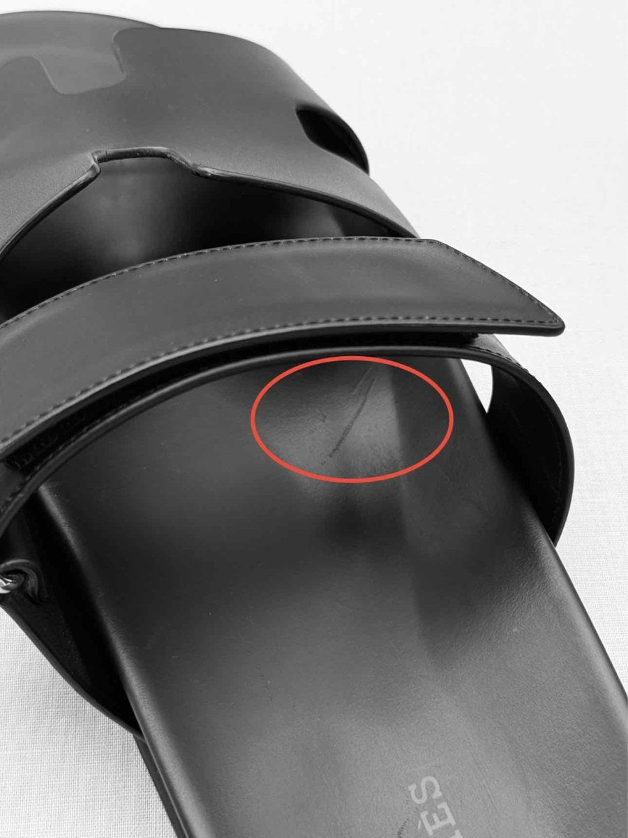 Pre-loved HERMES Chypre Black Size EU 45 Sandals at Reems Closet