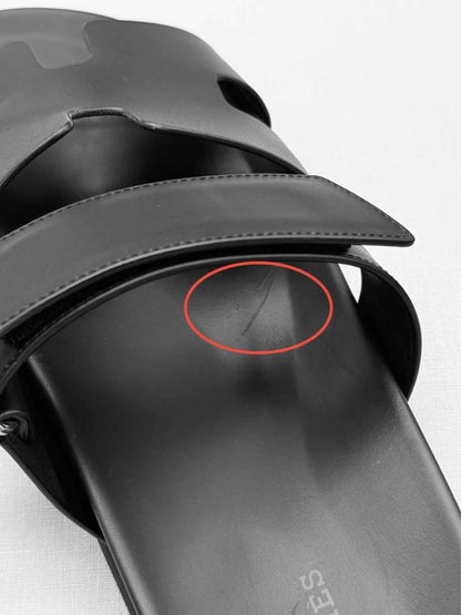 Pre-loved HERMES Chypre Black Size EU 45 Sandals at Reems Closet