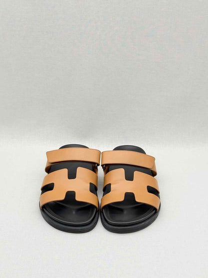 Pre - loved HERMES Chypre Brown Size EU 40 Sandals at Reems Closet
