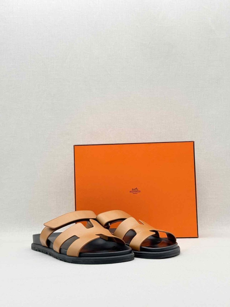Pre - loved HERMES Chypre Brown Size EU 40 Sandals at Reems Closet