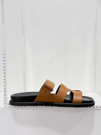 Pre - loved HERMES Chypre Brown Size EU 40 Sandals at Reems Closet