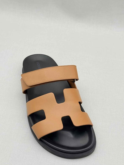 Pre - loved HERMES Chypre Brown Size EU 40 Sandals at Reems Closet