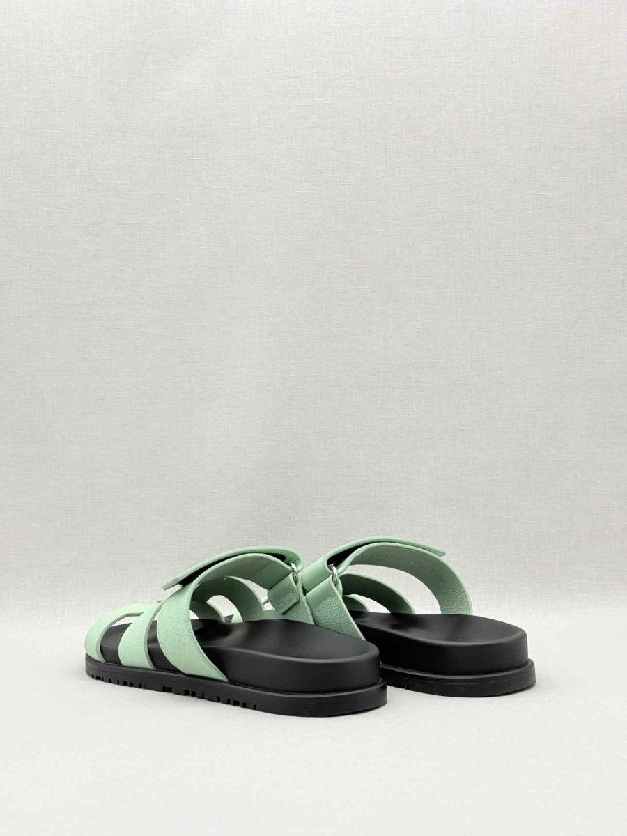 Pre-loved HERMES Chypre Mint Green Size EU 38 Sandals at Reems Closet