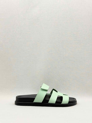 Pre-loved HERMES Chypre Mint Green Size EU 38 Sandals at Reems Closet
