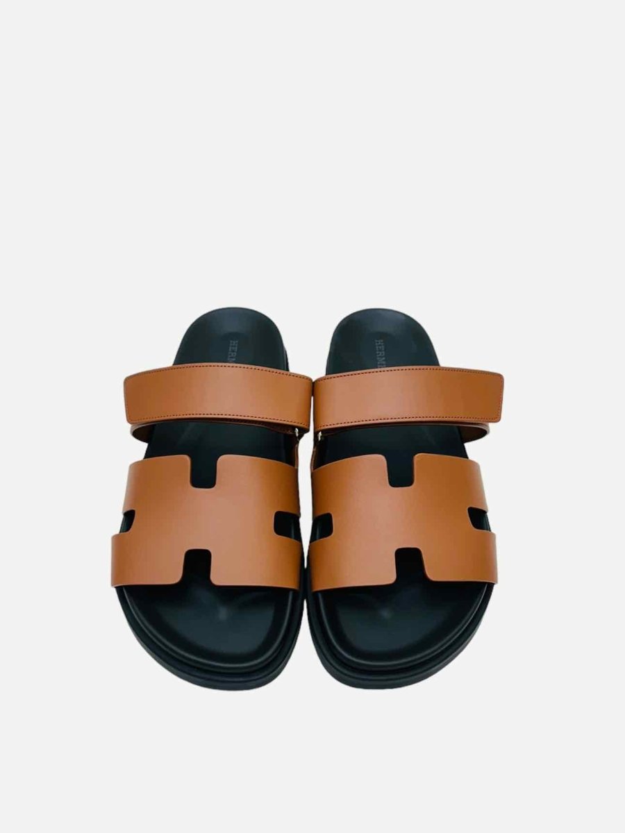 Pre - loved HERMES Chypre Naturel Sandals at Reems Closet