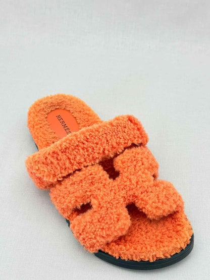 Pre - loved HERMES Chypre Orange Size EU 39 Sandals at Reems Closet