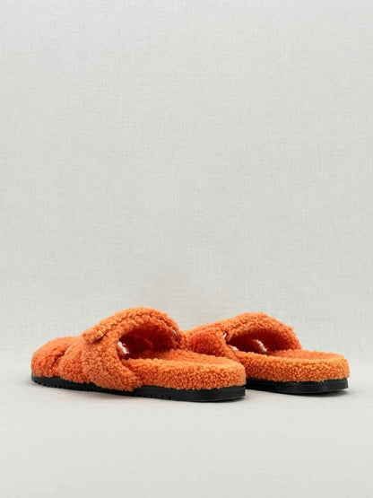 Pre - loved HERMES Chypre Orange Size EU 39 Sandals at Reems Closet