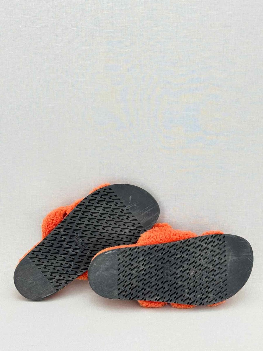 Pre - loved HERMES Chypre Orange Size EU 39 Sandals at Reems Closet