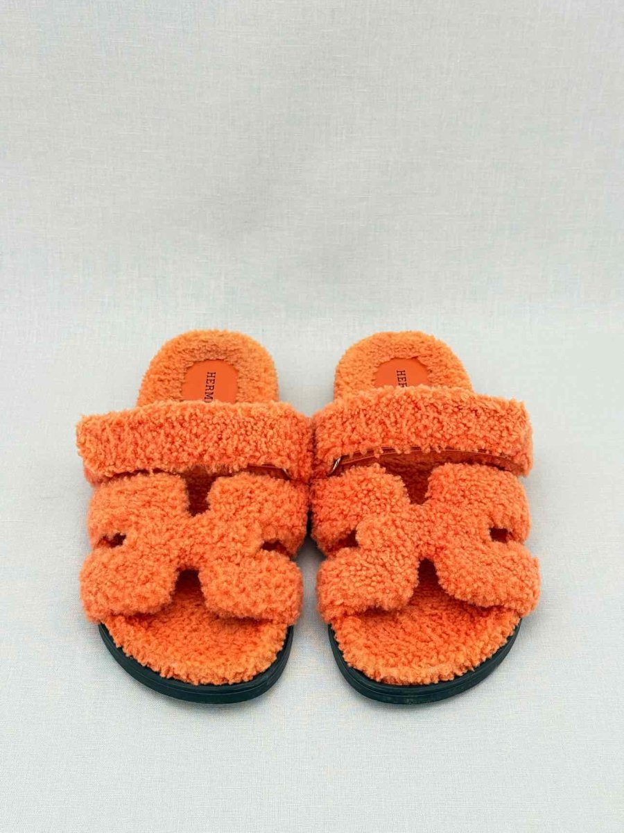 Pre - loved HERMES Chypre Orange Size EU 39 Sandals at Reems Closet