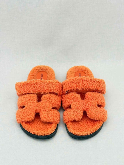 Pre - loved HERMES Chypre Orange Size EU 39 Sandals at Reems Closet