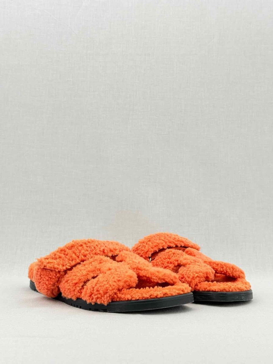 Pre - loved HERMES Chypre Orange Size EU 39 Sandals at Reems Closet