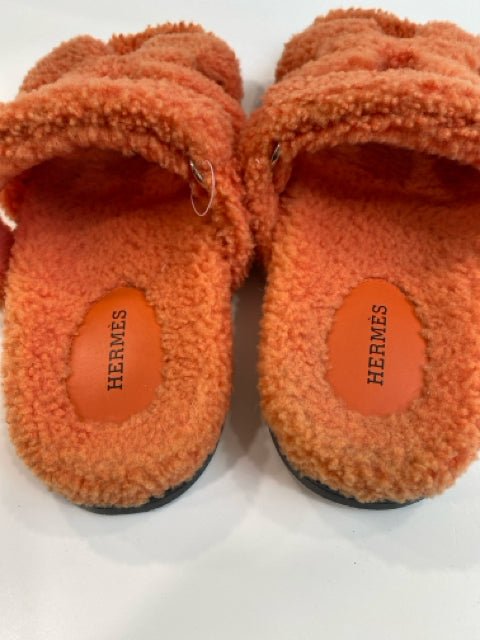 Pre - loved HERMES Chypre Orange Size EU 39 Sandals at Reems Closet