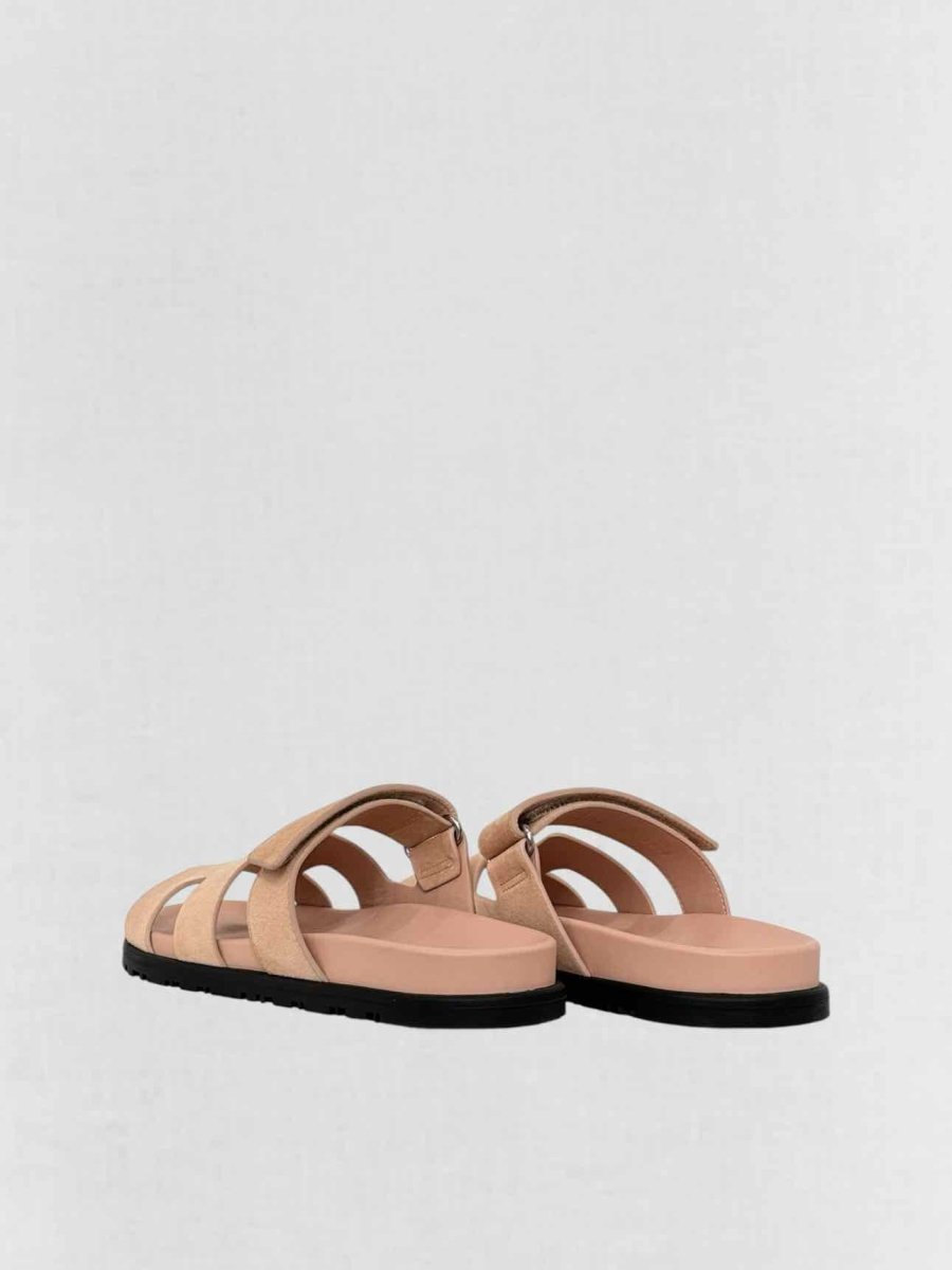 Pre - loved HERMES Chypre Peach Size EU 37.5 Sandals at Reems Closet