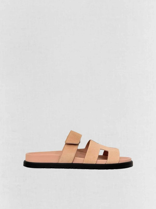 Pre - loved HERMES Chypre Peach Size EU 37.5 Sandals at Reems Closet