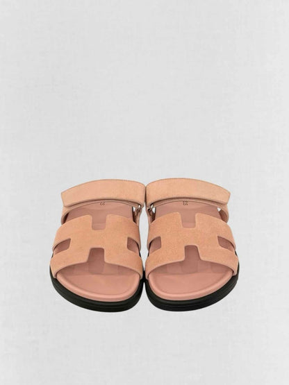 Pre - loved HERMES Chypre Peach Size EU 37.5 Sandals at Reems Closet