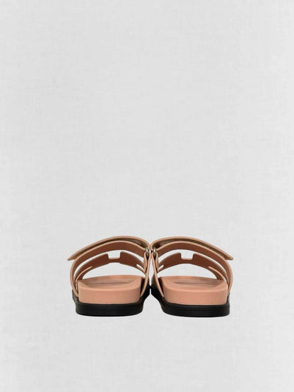 Pre - loved HERMES Chypre Peach Size EU 37.5 Sandals at Reems Closet