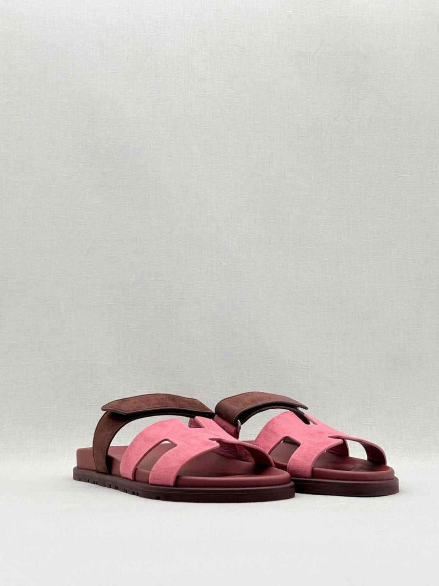 Pre - loved HERMES Chypre Rose Pink Size EU 40 Sandals at Reems Closet