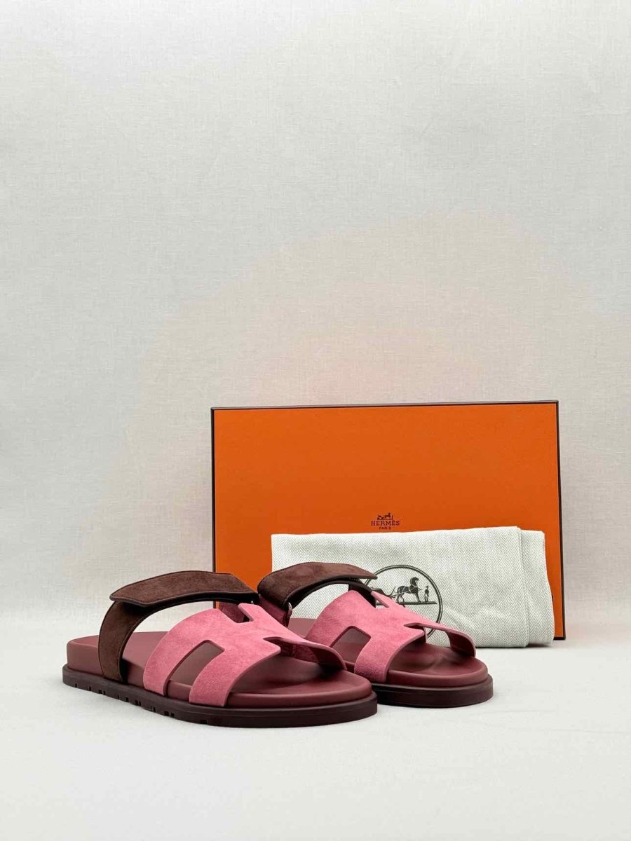 Pre - loved HERMES Chypre Rose Pink Size EU 40 Sandals at Reems Closet