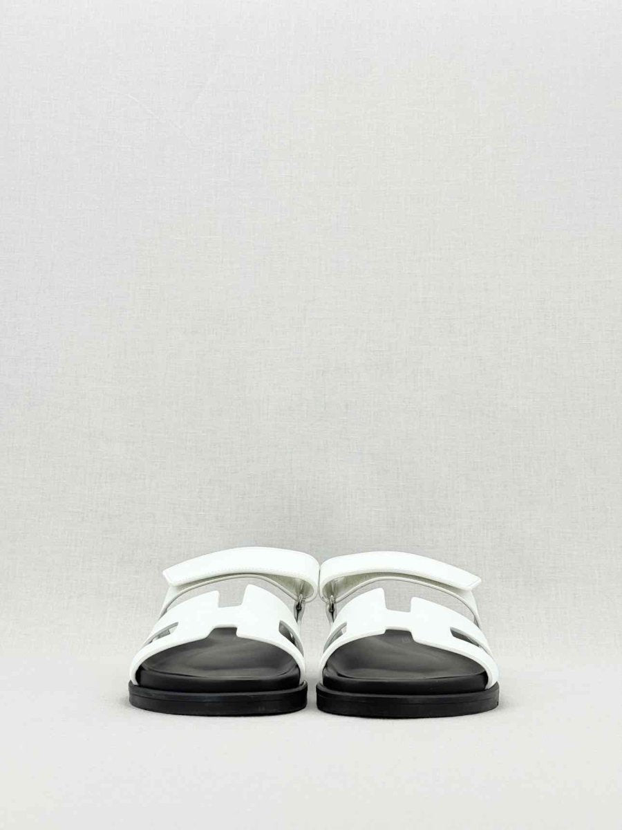Pre - loved HERMES Chypre White Size EU 38.5 Sandals at Reems Closet