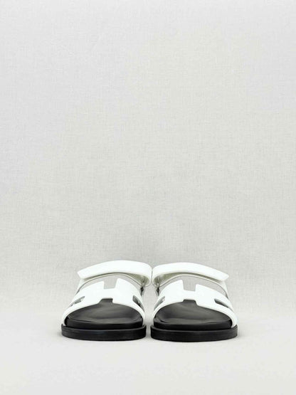 Pre - loved HERMES Chypre White Size EU 38.5 Sandals at Reems Closet