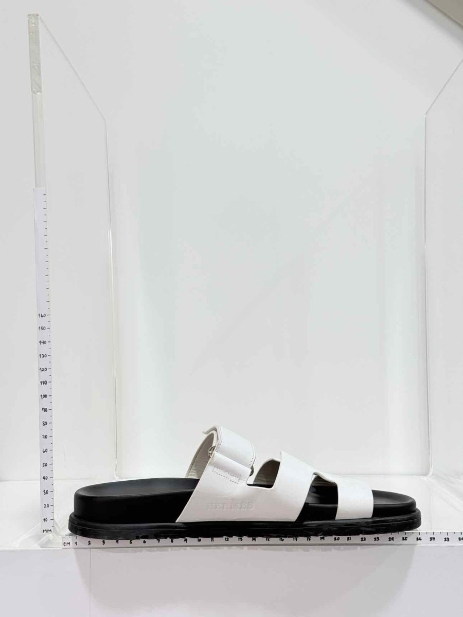 Pre-loved HERMES Chypre White Size EU 38.5 Sandals at Reems Closet
