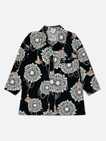 Pre - loved HERMES Cliquetis Aquarelle Black & White Print Shirt at Reems Closet