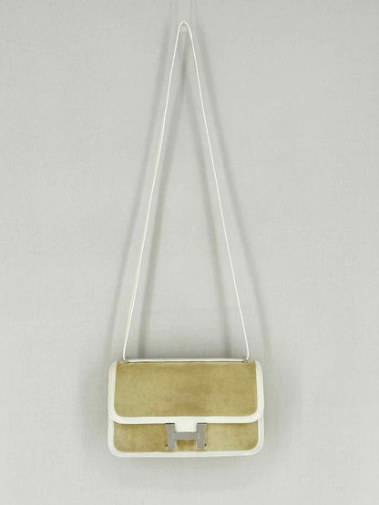 Pre - loved HERMES Constance Beige & White Crossbody at Reems Closet