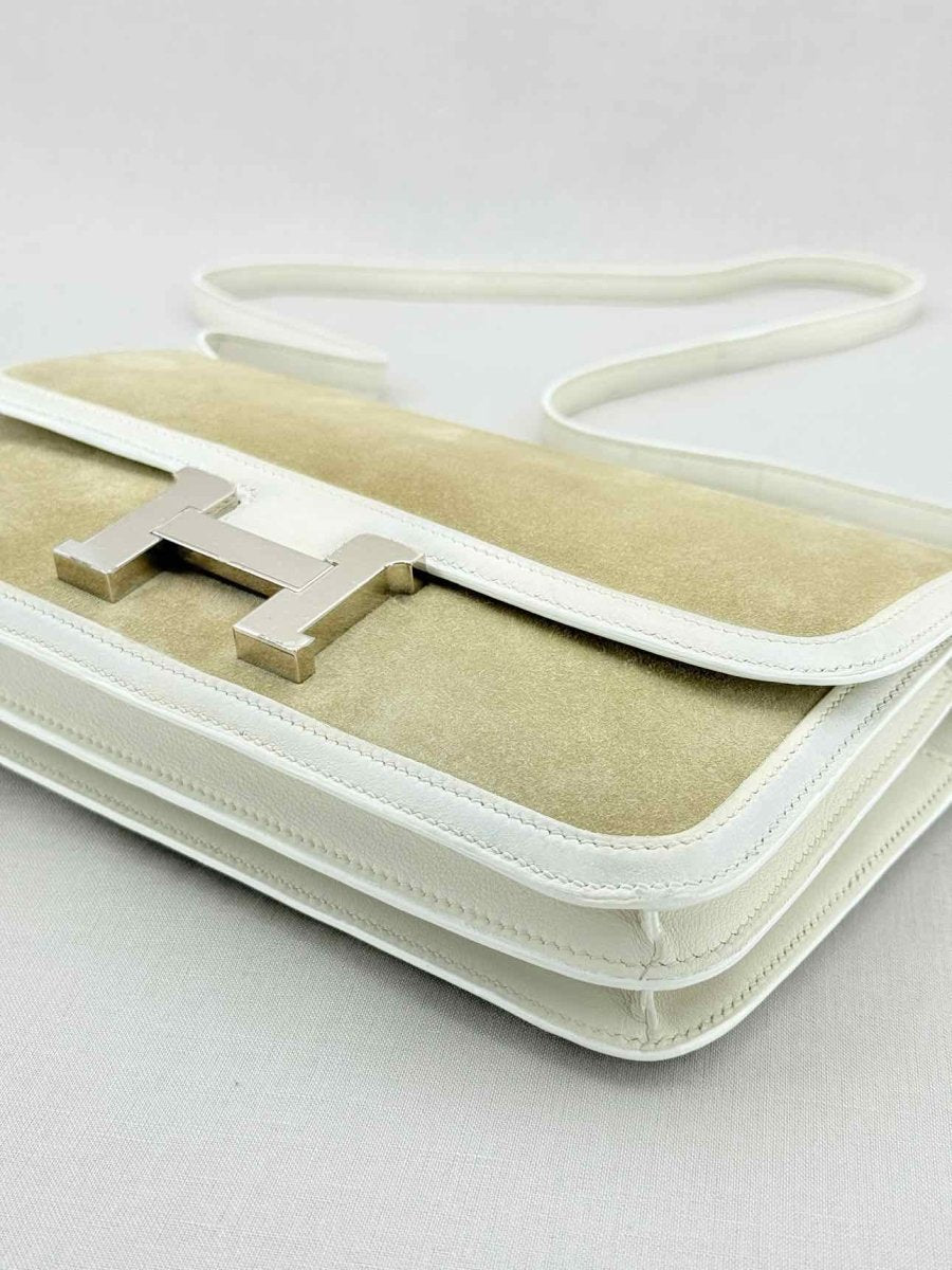 Pre - loved HERMES Constance Beige & White Crossbody at Reems Closet