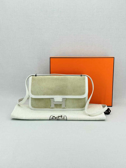 Pre - loved HERMES Constance Beige & White Crossbody at Reems Closet