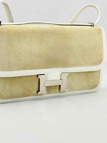 Pre - loved HERMES Constance Beige & White Crossbody at Reems Closet